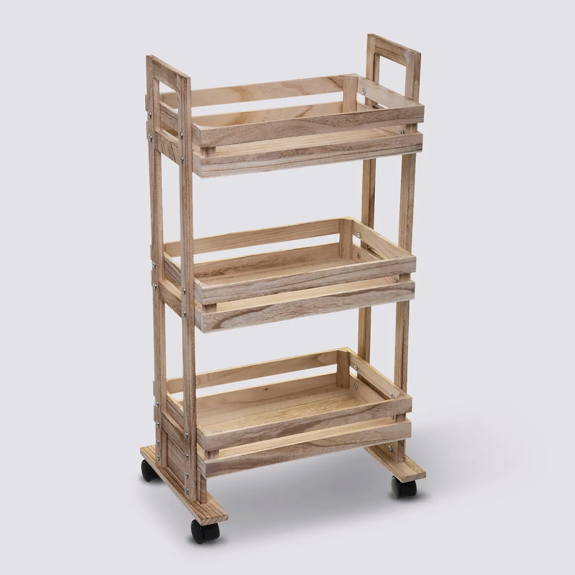 Desserte à roulettes 3 étages en bois