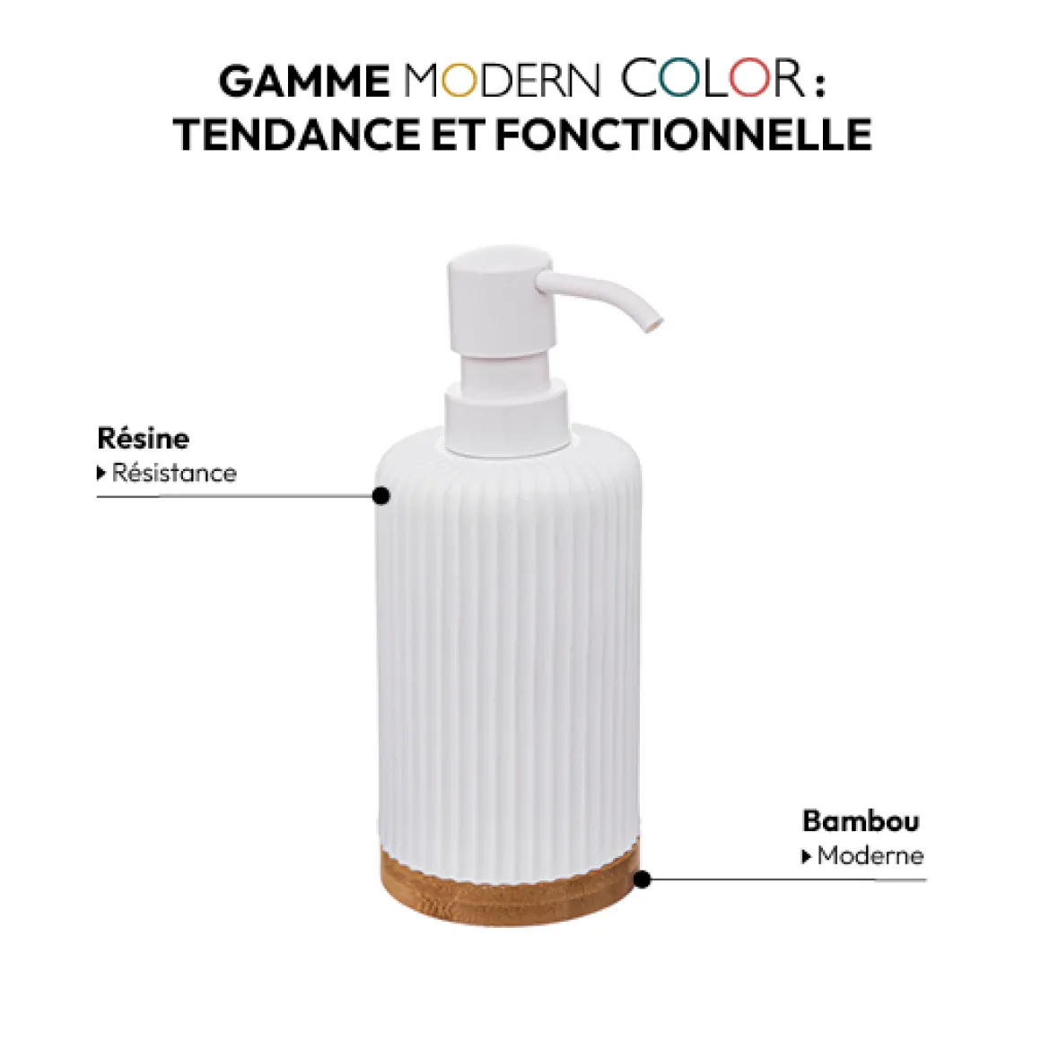 Distributeur de savon 270ml, Blanc