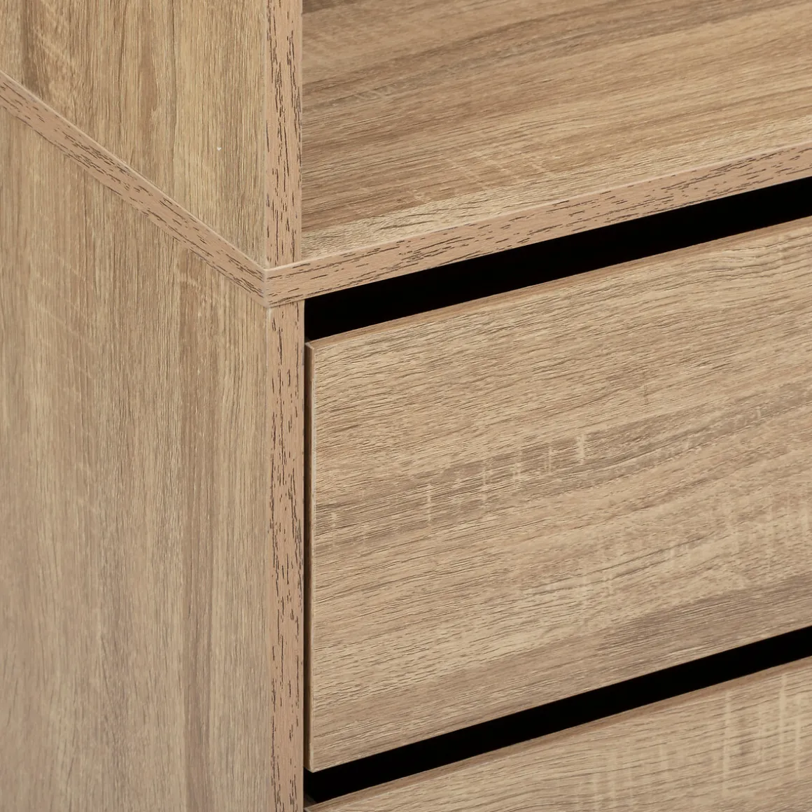 Dressing 3 tiroirs avec penderie, Effet bois