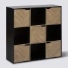 Etagère 9 cases, Effet bois et noir