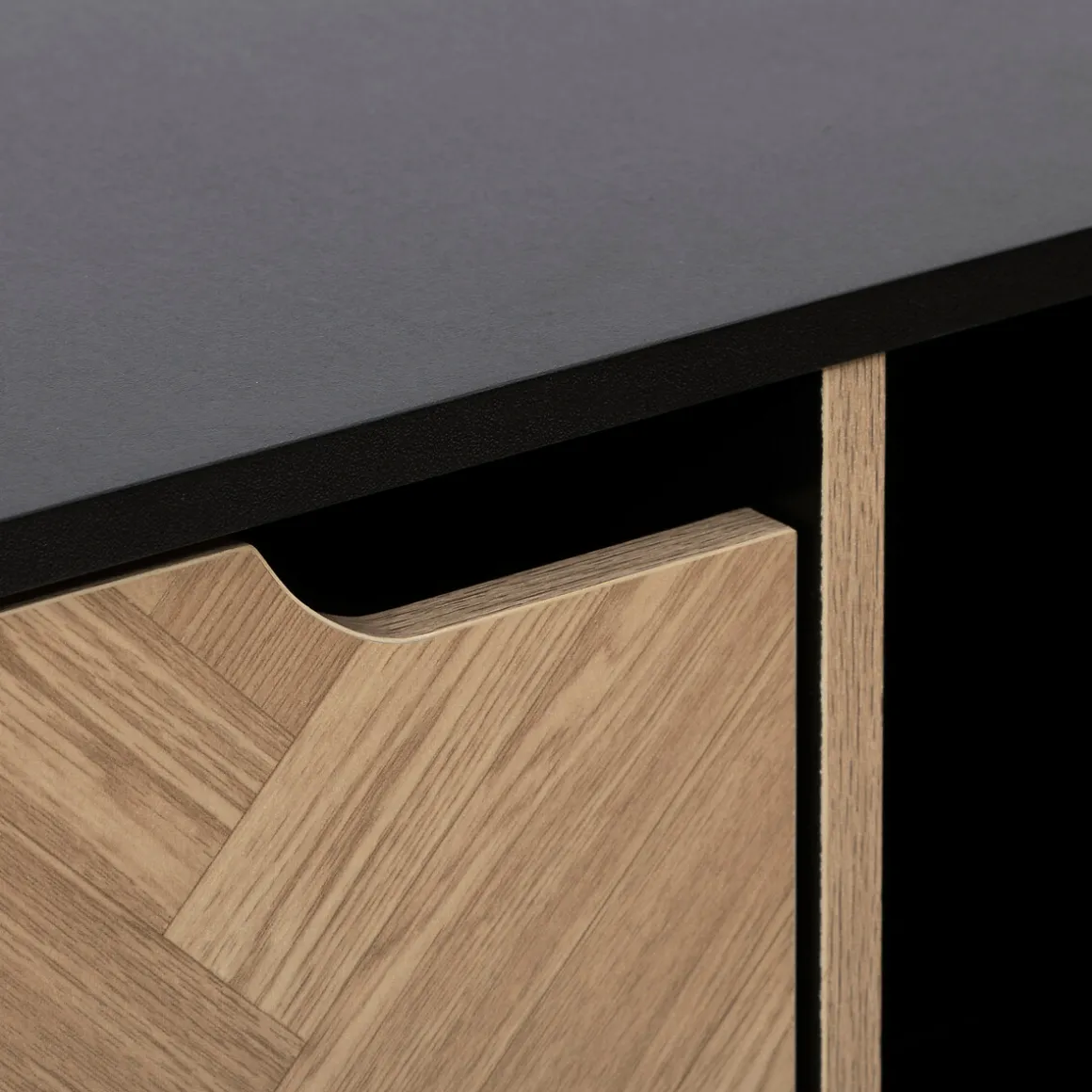 Etagère 9 cases, Effet bois et noir