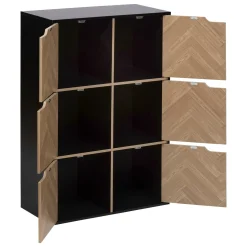 Etagère 6 cases, Effet bois et noir