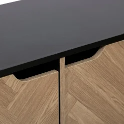 Etagère 6 cases, Effet bois et noir