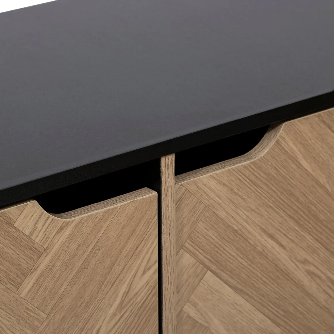 Etagère 6 cases, Effet bois et noir