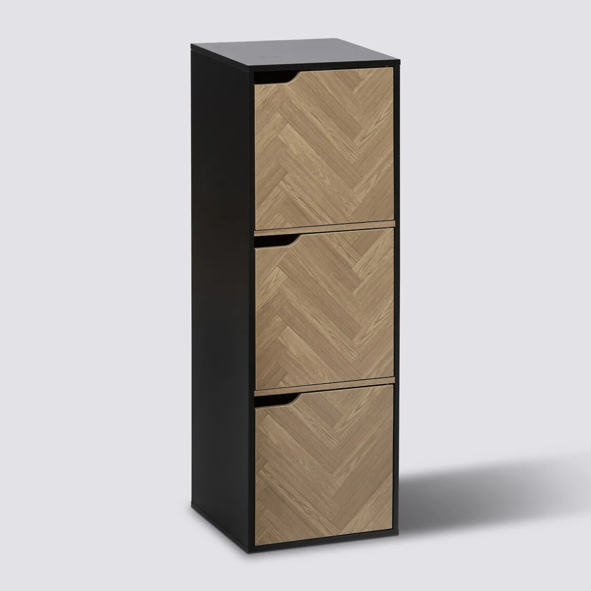 Etagère 3 cases, Effet bois et noir