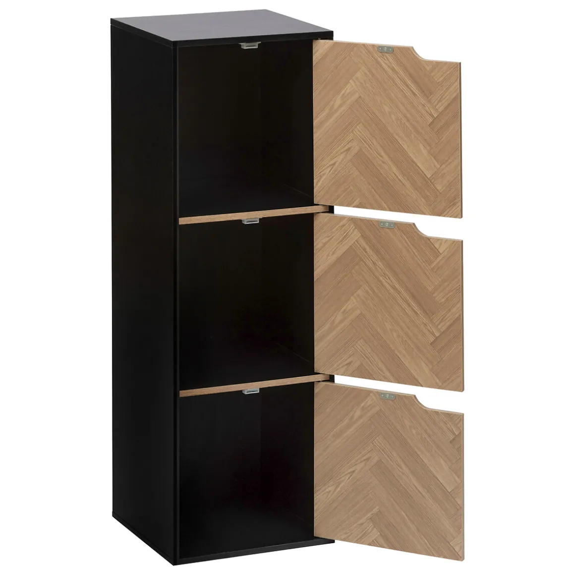 Etagère 3 cases, Effet bois et noir