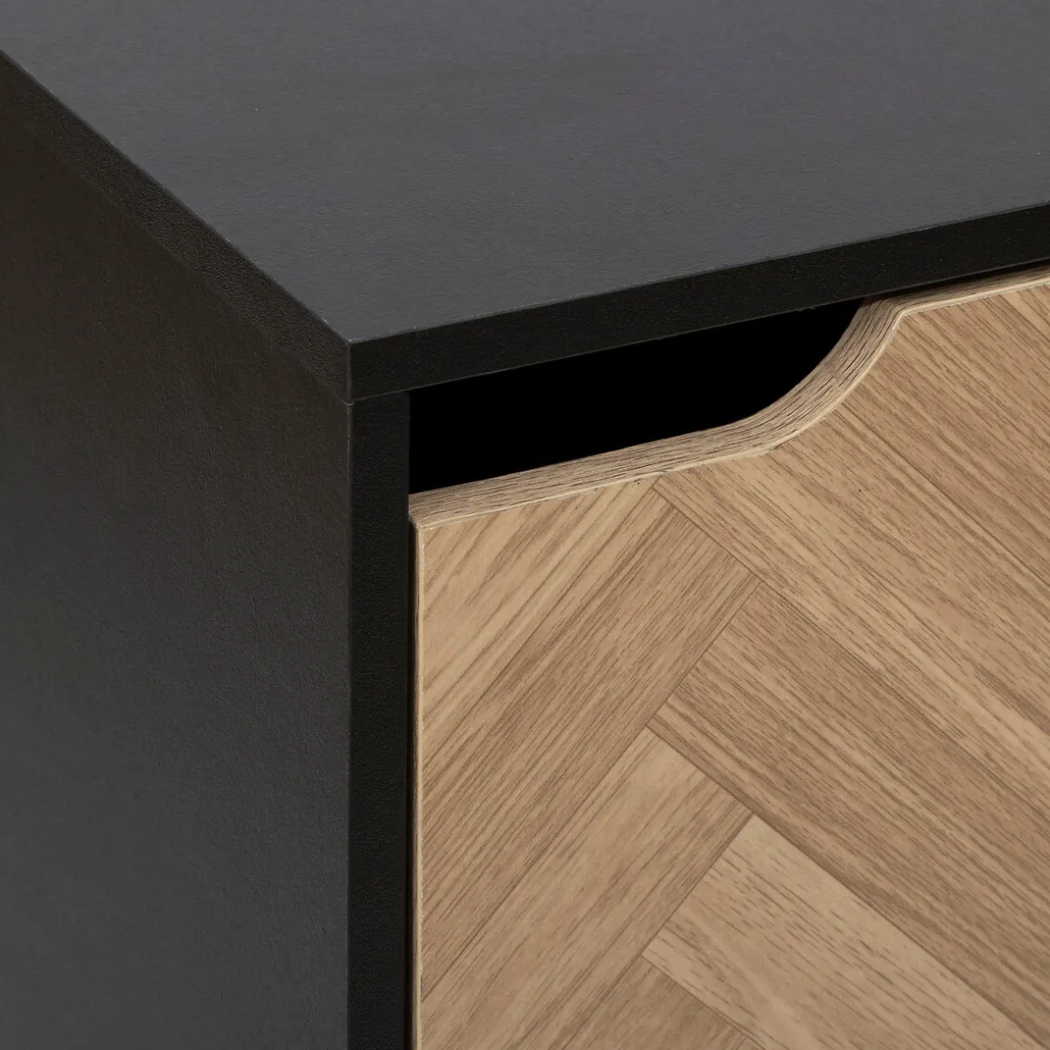 Etagère 3 cases, Effet bois et noir