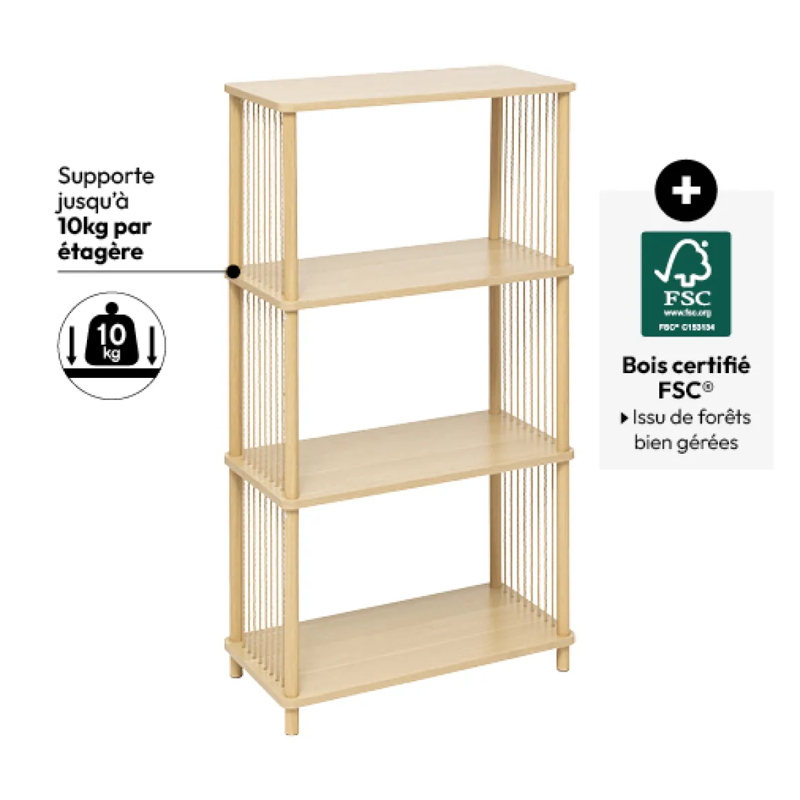 Etagère 4 niveaux, Beige