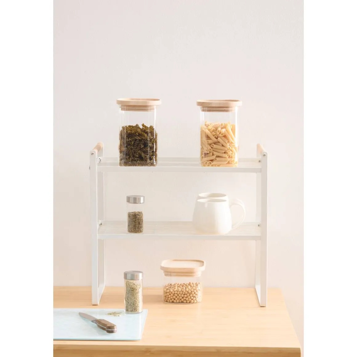 Etagère 2 niveaux, Blanc