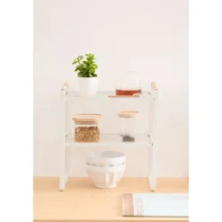 Etagère 2 niveaux, blanc