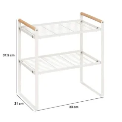Etagère 2 niveaux, blanc