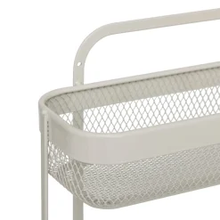 Etagère 2 niveaux en métal, Beige