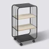 Etagère 3 niveaux, Métal et bois, Beige