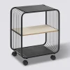 Etagère 2 niveaux, métal et bois, Noir