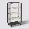Etagère 4 niveaux, métal et bois, Noir