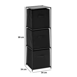 Etagère 3 niveaux, Noir