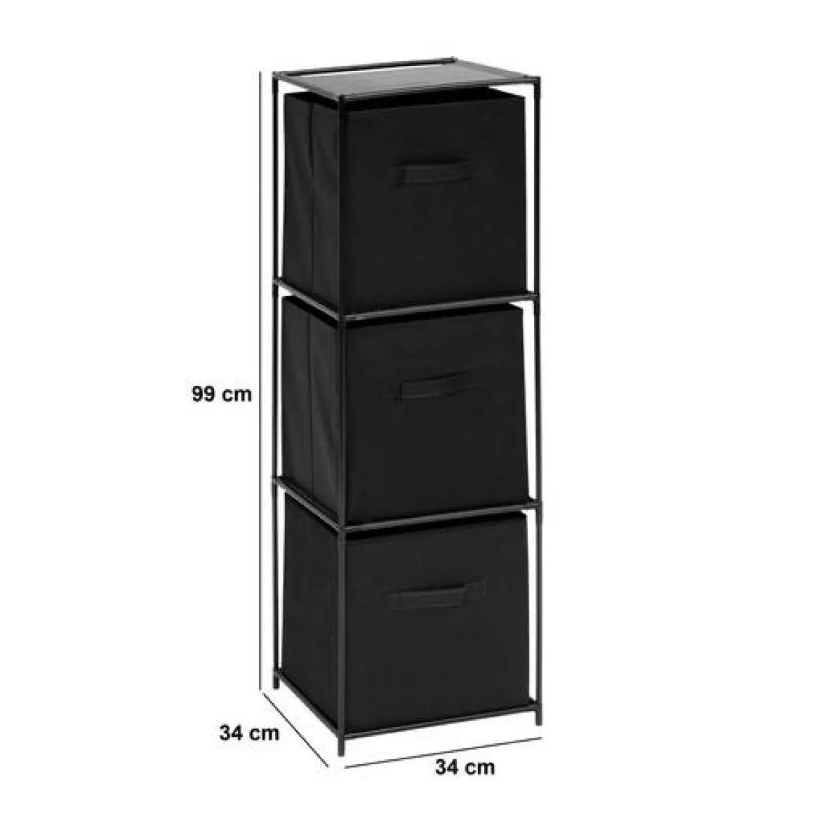 Etagère 3 niveaux, Noir