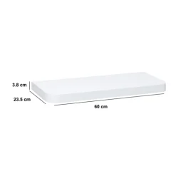 Etagère arrondie, 60x23,5 cm, Blanc