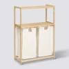 Etagère avec 2 sacs à linge, Bambou