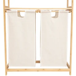 Etagère avec 2 sacs à linge, Bambou