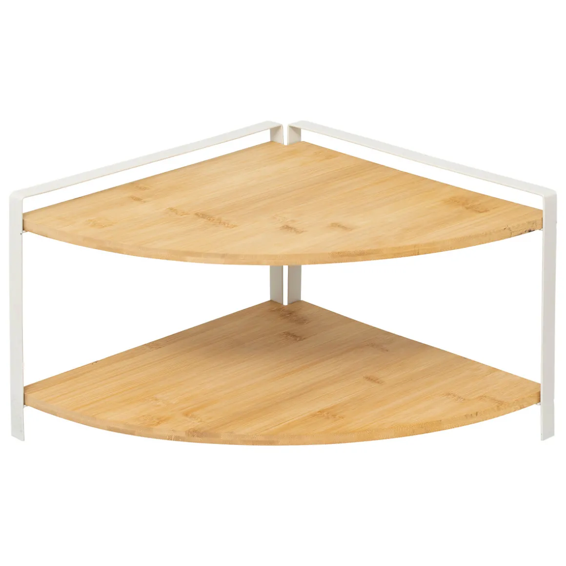 Etagère d'angle 2 niveaux, Blanc