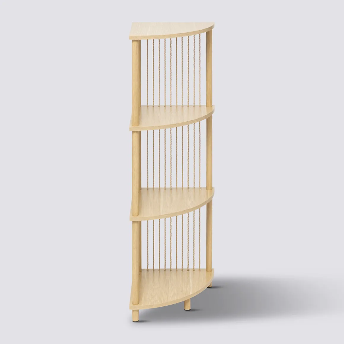 Etagère d'angle 4 niveaux, Effet bois clair