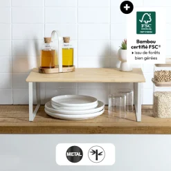 Etagère de rangement, Bambou, Beige