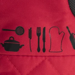 Gant de cuisine néoprène, Gris et rouge