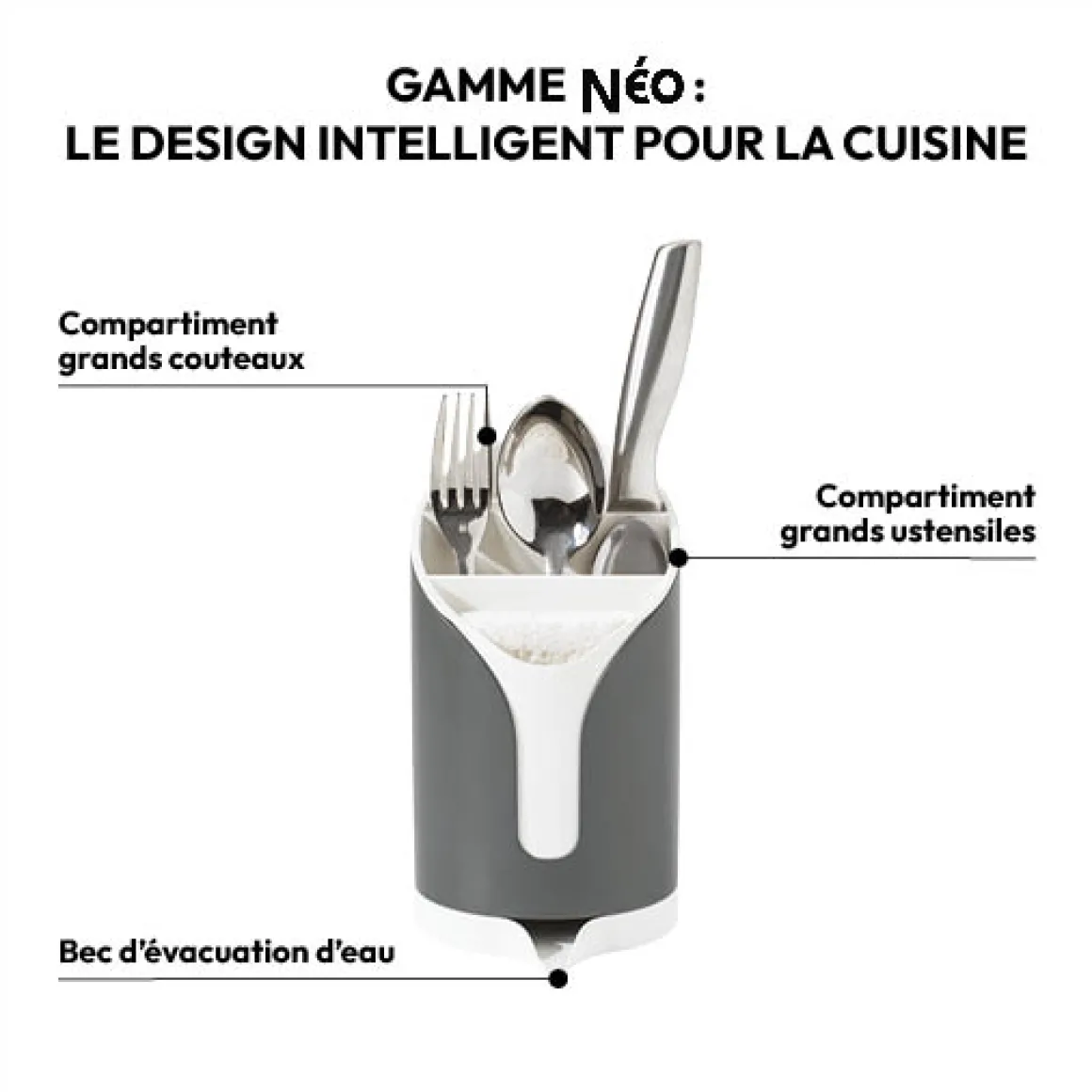 Égouttoir à couverts, Gris anthracite
