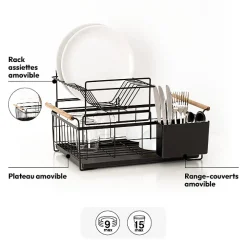 Égouttoir 2 niveaux en métal