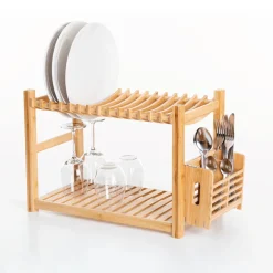 Égouttoir 2 niveaux et couverts