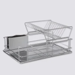 Égouttoir acier 2 niveaux avec plateau, Inox