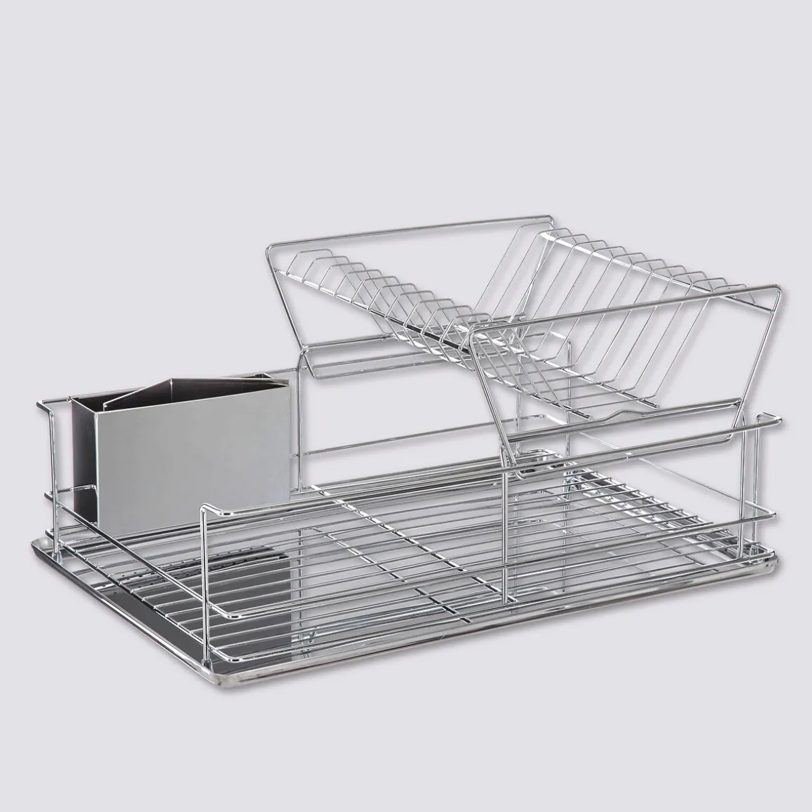 Égouttoir acier 2 niveaux avec plateau, Inox