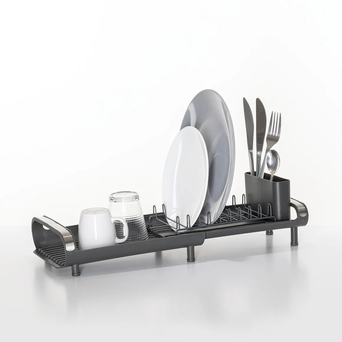 Égouttoir extensible 9 assiettes, Gris