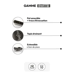 Égouttoir extensible 12 assiettes, Gris
