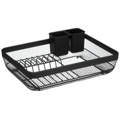 Égouttoir métal  avec plateau, Noir