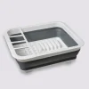 Égouttoir silicone rétractable, Gris et blanc