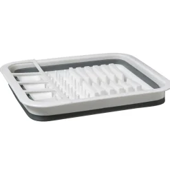 Égouttoir silicone rétractable, Gris et blanc