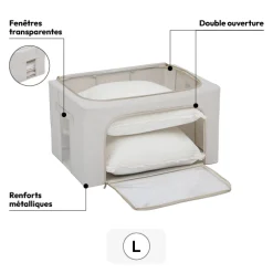 Housse de rangement double ouverture, 40x31 cm