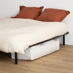 Housse de rangement lit, 100x20 cm, Beige
