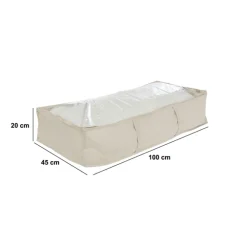 Housse de rangement lit, 100x20 cm, Beige