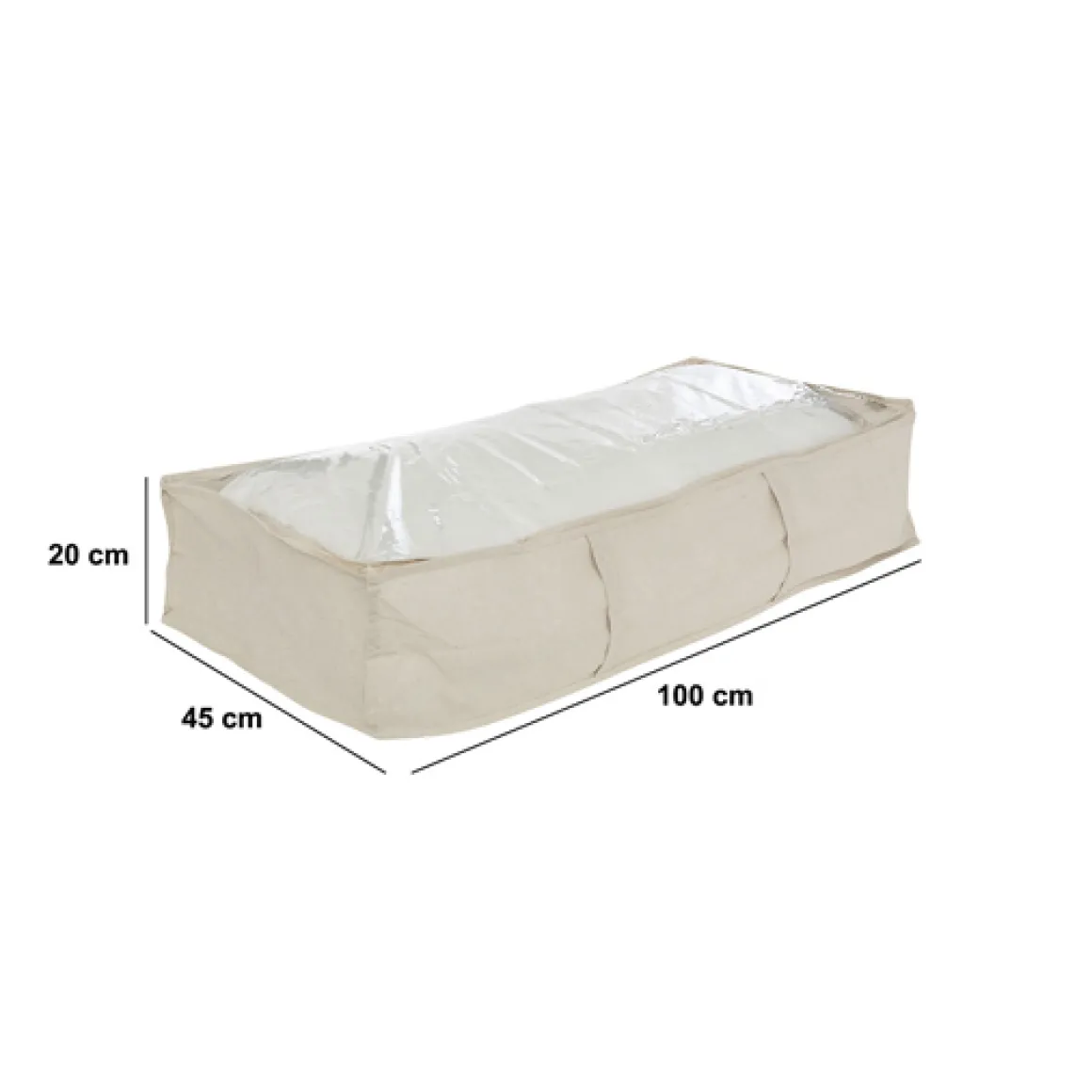 Housse de rangement lit, 100x20 cm, Beige