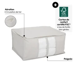 Housse de rangement souple, 60x30 cm, Beige