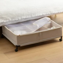 Housse de rangement sous lit, L.66 cm, Beige