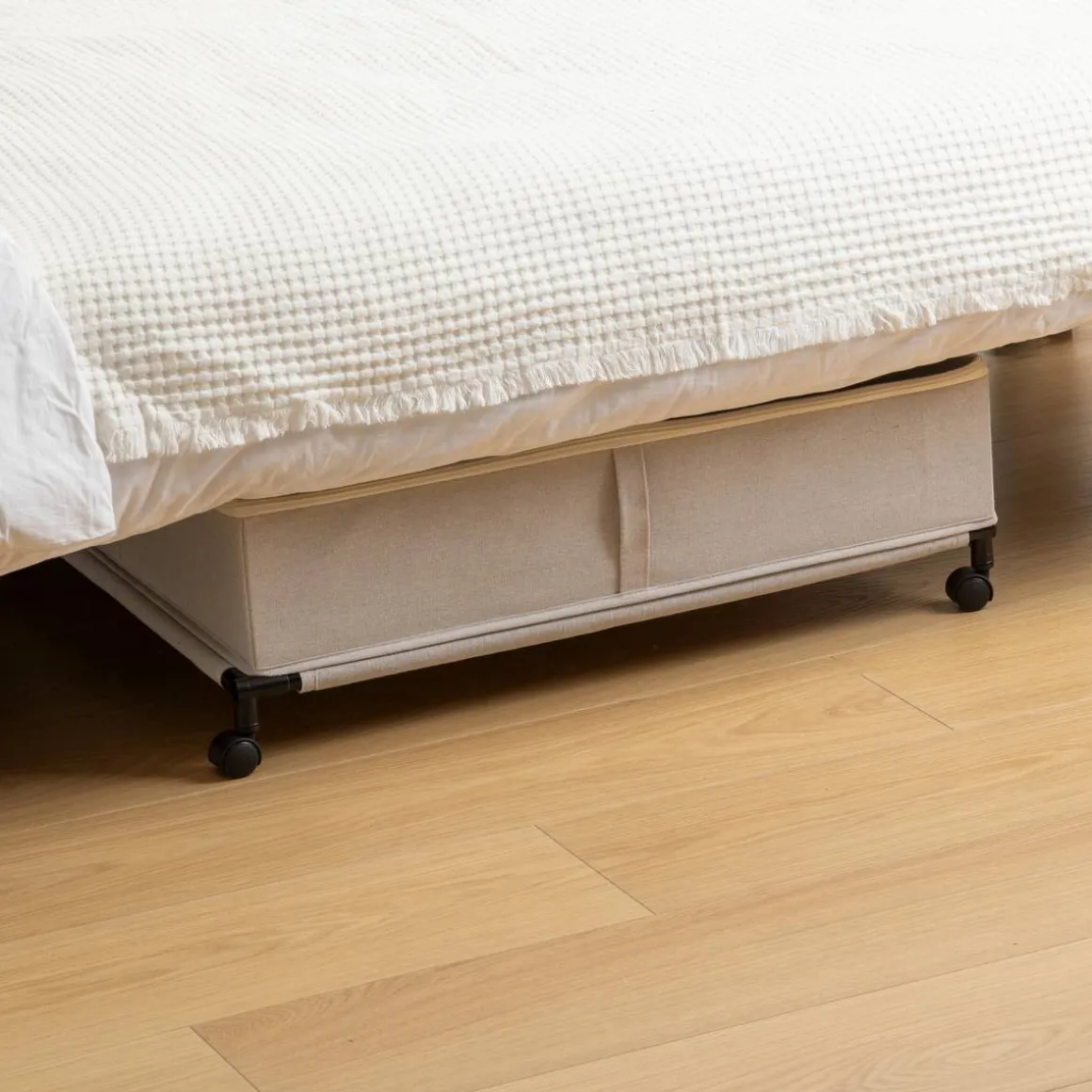 Housse de rangement sous lit, L.66 cm, Beige