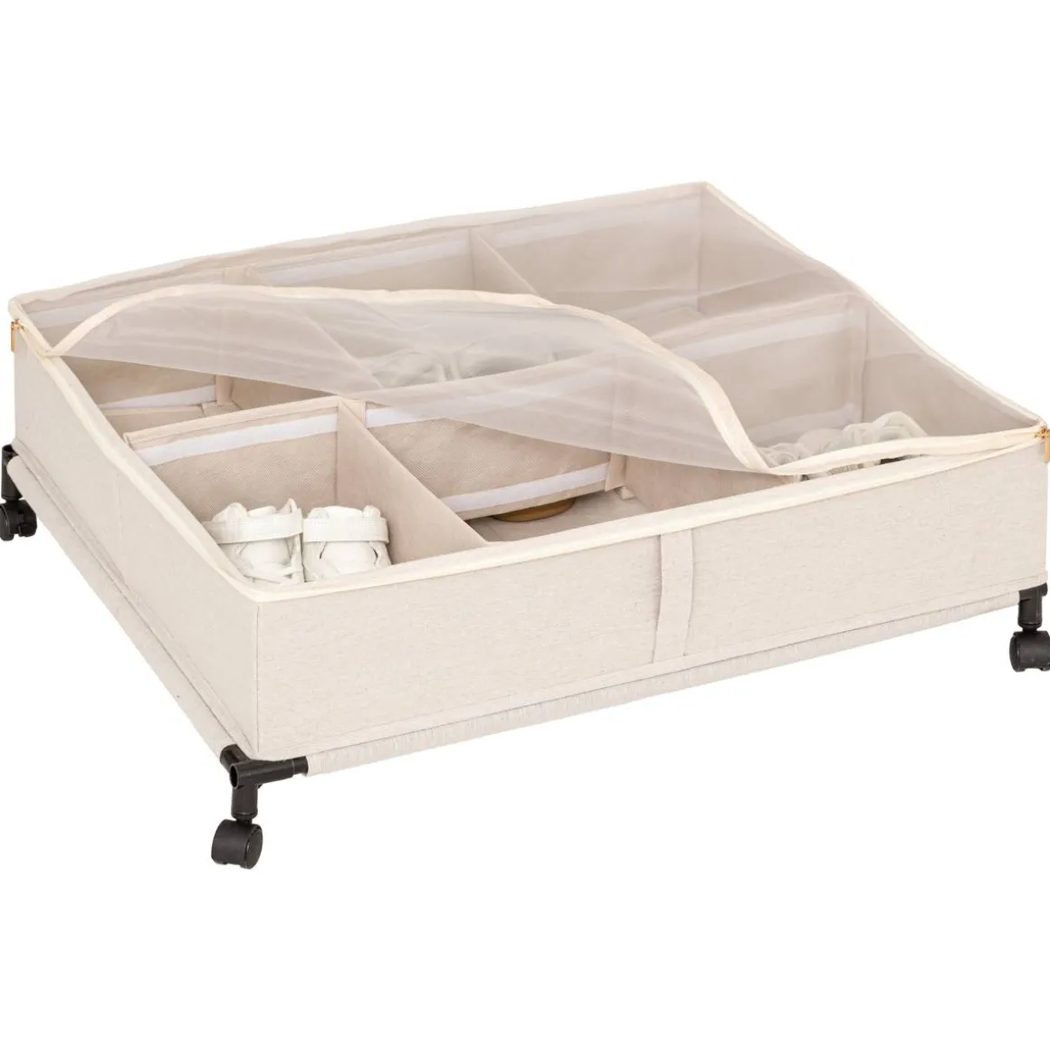 Housse de rangement sous lit, L.66 cm, Beige