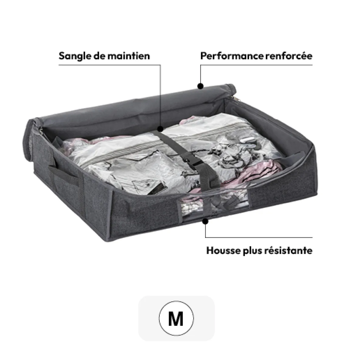 Housse rangement sous vide 60x45x15cm