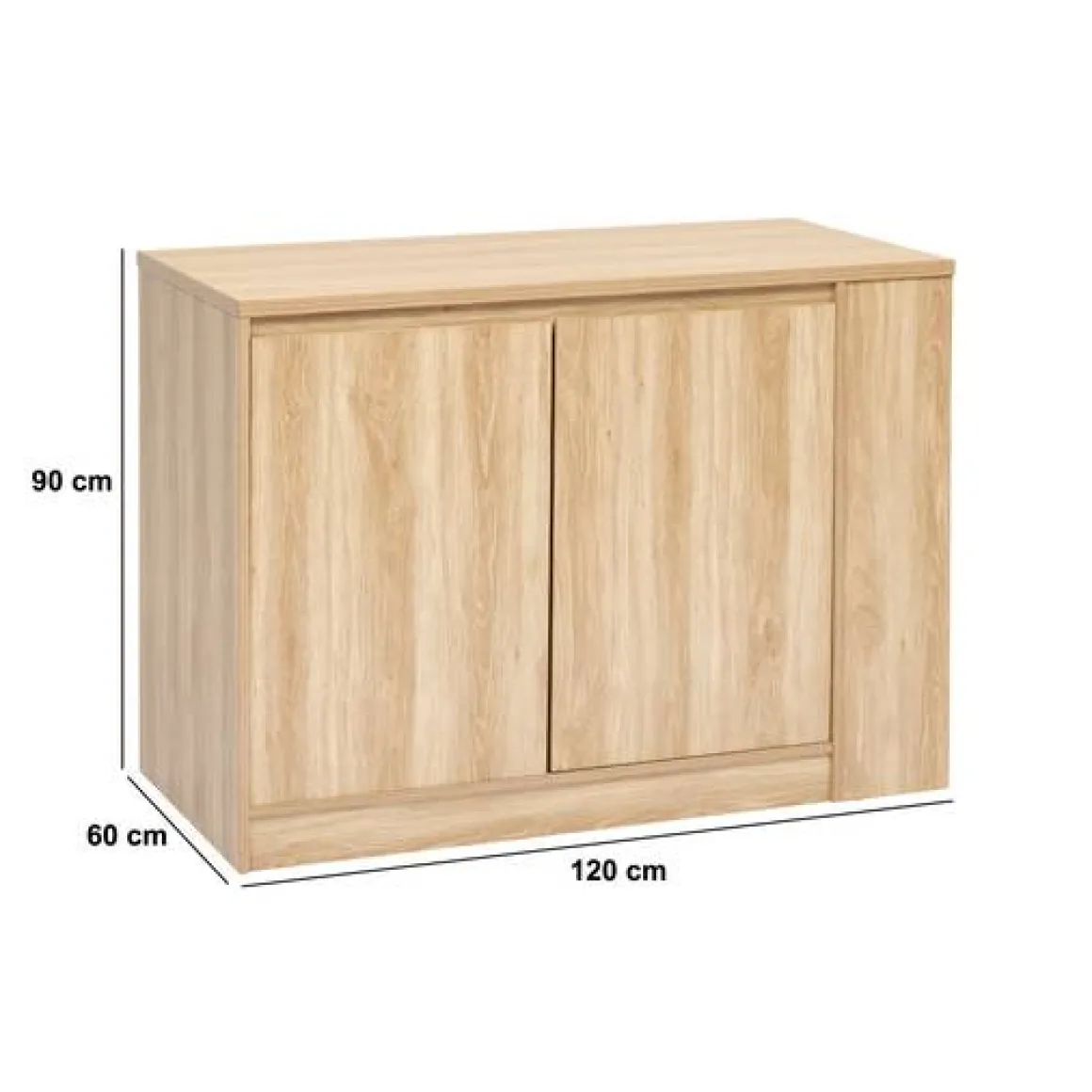 Ilot central, 2 portes, Beige