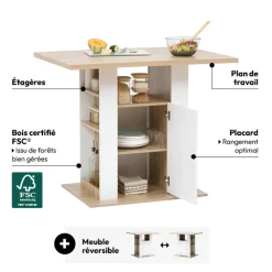 Ilot de cuisine, Effet bois naturel