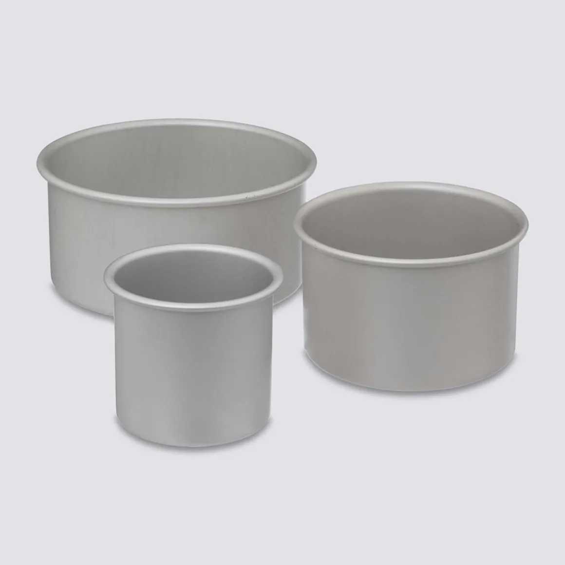 Lot 3 moules à gâteaux bord haut, Aluminium